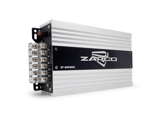 ST-104D SQ III | Zapco ST-D Compact Series 4-Ch 400 watt Class D Compact Amplifier